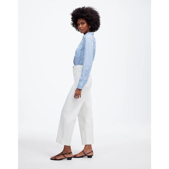 Madewell The Perfect Vintage Wide-Leg Crop Jean White Size 27 - Picture 3 of 9